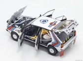 Kyosho Lancia Delta Hf Integrale 4wd Team Martini Racing (nočná verzia) N 3 Winner Rally Montecarlo 1988 Bruno Saby - Jean Francois Fauchille 1:18 Biela modrá červená