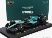 Bburago Aston martin F1 Amr23 Team Aramco Cognizant N 18 Season 2023 Lance Stroll – With Pilot And Showcase 1:43 zelená