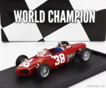 Brumm Ferrari F1 156 N 38 Majster sveta 3. GP Monaka 1961 Phil Hill 1:43 Červená
