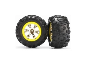 Traxxas koleso 2.2", disk Geode chróm/žltý, pneu Canyon AT (pár)