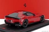 Bbr-models Ferrari 12cilindri V12 830cv Panoramic Roof 2024 - Matt Black Rims - Con Vetrina - With Showcase 1:18 Rosso Corsa - Červená