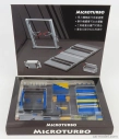 Peako Accessories Set Officina E Revisioni Microturbo - Ponte Sollevatore Auto - Twin Post Lift 1:64 Modrá Žlutá