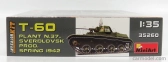 Miniart Krupp T-60 Tank Sverdlovsk Spring 1942 1:35 /