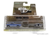 Greenlight Chevrolet C-20 Pick-up 1981 With Trailer Car Transporter 1:64 Blue Met