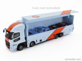 Tarmac Mitsubishi Fuso Truck Car Transporter Gulf Racing Livery 4-assi 2023 - autá nie sú súčasťou balenia 1:64 svetlo modrá oranžová
