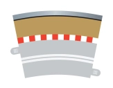 Příslušenství SCALEXTRIC C7019 - Border, Kerb & Barrier - Curve - R3.5 - 22.5 Deg Outer