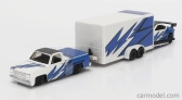 Maisto Chevrolet 1500 Pick-up With Trailer Car Transporter + Subaru Brx 2019 1:64 modro-biela