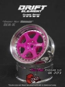 DS Racing Drift Element 6 Spoke disky, Růžové, chromový okraj, 2 ks