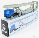 Officina-942 Fiat 682 T2 Truck Bisarca Car Transporter 1955 1:76 Modrá strieborná