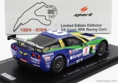 Spark-model Chevrolet Corvette C6.r Z06 Team Sangari Brazil N 8 24h Spa 2009 Enrique Bernoldi - Xavier Maassen - Roberto Streit 1:43 Modrá Zelená Žlutá