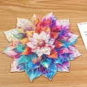 RoboTime Dřevěné puzzle Květinová mandala - poškozený obal