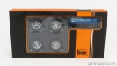 Ixo-models Príslušenstvo Cavalletto Supporto 4x Pneumatici Minilite - kovový nosič so 4x pneumatikami 1:18 2 tóny modrá