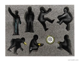 Americké diorámy Figúrky F1 Set 2 2022 - Dioráma Pit-stop Set 7 X Meccanici - Mechanics - With Decals 1:18 Black Green