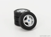 Sada príslušenstva 4x disky kolies a ráfiky pre Fiat 500 Abarth 1968 1:12 Black Silver
