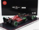 Nzg Alfa romeo F1  C43 Team Stake N 24 Belgium Gp 2023 Zhou Guanyu - Con Vetrina - With Showcase 1:18 Černá Červená