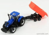 Bburago New holland T7.315 Tractor + Tipping Trailer 1:50 Modrá Červená
