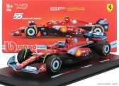 Bburago Ferrari F1 Sf-24 Team Scuderia Ferrari N 55 5th Miami Gp 2024 Carlos Sainz – With Pilot And Showcase 1:43 červená čierna svetlomodrá