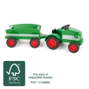 BAZAR - Small Foot Dřevěný traktor s vlečkou zelený