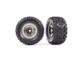 Kolesá Traxxas 3,8", pneumatiky Sledgehammer, čierny chrómový disk s krytom (2)