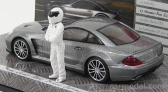 Minichamps Mercedes Benz Sl65 Amg (r230) V12 Biturbo - Čierna séria 2009 - Top Gear Whit Figures 1:43 Grey Met