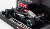 Minichamps Mercedes gp F1 W12 Mercedes M12 Eq Power+ Team Amg Petronas Motorsport Formula One N 44 Winner British Silverstone Gp With Flag 2021 Lewis Hamilton 1:43 Black Green