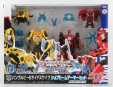 Takara-tomy Takara-tomy Transformers Set 2x Adventure Bumblebee + Sideswipe Cm. 12.0 1:64 Černá Červená Žlutá