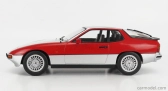 Porsche 924 Turbo Coupe 1986 v mierke 1:18 strieborno-červená
