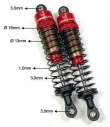 Hliníkové olejové tlmiče Absima Standard vrátane pružín 1:10, dĺžka 120 mm, 2 ks