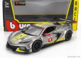 Bburago Chevrolet C8.r 6.2l V8 Team Corvette Racing N 4 Racing 2021 1:24 sivo-žltá