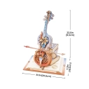 RoboTime 3D dřevěná skládačka hrací skříňky Kouzelné violoncello barevné (mechanický pohon)