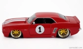 Jada Chevrolet Camaro N 1 Racing Coupe 1969 1:24 Červená Bílá