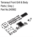 HBP240562 - Terranaut Front Grill & Body Parts ( Grey )