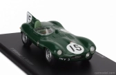 Spark-model Jaguar D-type 3.4l S6 Spider Team Jaguar Cars Ltd N 15 24h Le Mans 1954 Peter Whitehead - Ken Wharton 1:43 Zelená