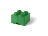 LEGO úložný box so zásuvkou 250x250x180mm – tmavozelený