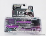 Greenlight Chevrolet C-30 Pick-up 1972 With Trailer + Cadillac Eldorado Cabriolet Open 1974 - True Romance 1:64 Lillac