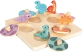 malá noha Drevené pamäťové puzzle Dino