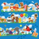 Petit Collage Podlahové puzzle Psí sprievod 30 dielikov