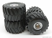 Greenlight Accessories Set 4x Wheels Firestone Monster Truck - Set 4 Ruote 1:18 Stříbrná Černá