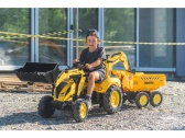 FALK – Šliapací traktor Komatsu s bagrom a maxi vlečkou