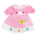 Bigjigs Toys Ružové kárované šaty s trakmi pre bábiku 34 cm