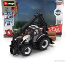 Bburago Valtra N174 Tractor Crane Loader 2017 1:50 bielo-čierna