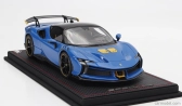 Mr-models Ferrari Sf90 Xx Stradale 2024 - Con Vetrina - With Showcase 1:18 Azzurro Dino - Modrá Žlutá Černá