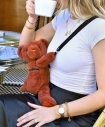 Doudou Plyšová taška přes rameno Medvídek terakotový 30 cm