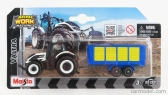 Maisto Valtra Q305 Tractor With Trailer 2018 1:64 bielo-modro-žltá