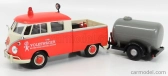 Motor-max Volkswagen T1 Type 2 Double Cabine Road Service With Tanker Trailer 1962 1:24 Oranžová Krémová Stříbrná