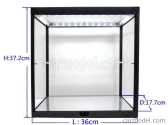 Triple9 Vetrina display box Vetrina Nera Con Specchio - Black Vitrine With Mirror - Lungh.lenght 36 Cm  X Largh.width 17.7 Cm  X Alt.height 37.2 Cm - Luci Funzionanti - With Led 1:18 Černá - Plastový Displej