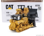 Dm-models Caterpillar Catd8 Ruspa Cingolata - pásový traktor s buldozérom a škrabákom - konfigurácia pre manipuláciu s odpadom 1:50 žltá čierna