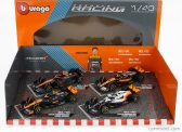 Bburago Mclaren F1 Set 4x – Team Mclaren Mcl36 N 4 Abu Dhabi Gp 2022 – Mcl60 N 4 Singapore Gp - Monaco Gp – British Gp 2023 Lando Norris 1:43 oranžová čierna biela