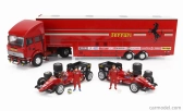 Brumm Iveco fiat Fiat Iveco 190 Truck Car Transporter Monaco Gp 1984 With 2x F1 Ferrari 126ck Turbo N 27 Michele Alboreto - N 28 Rene Arnoux + Figures And Accessories 1:43 Red