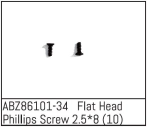 ABZ86101-34 - Flat Head Phillips Screw 2.5*8 - Mini AMT (10)